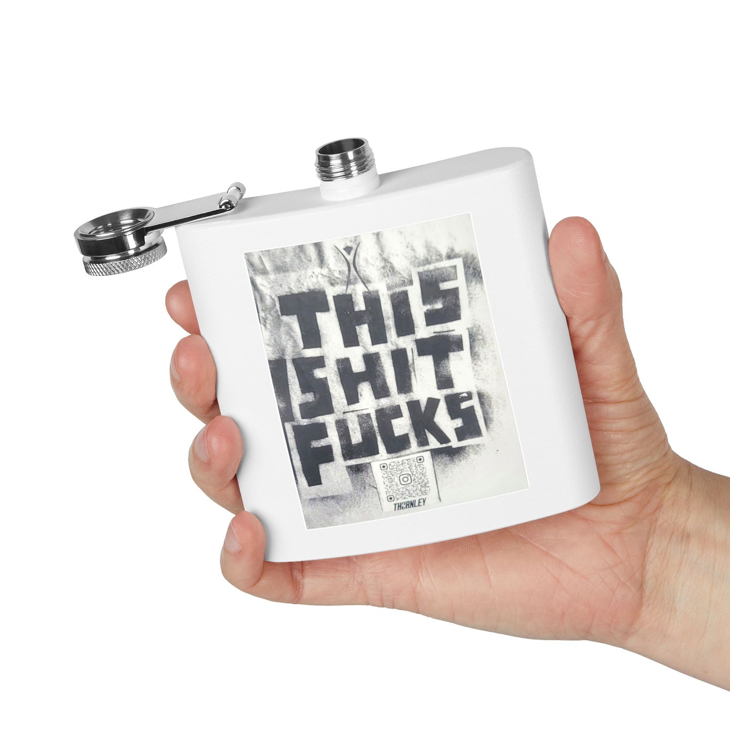 Thørnley - Burning Man 'This Shit Fucks' Stainless Steel Flask - 6oz